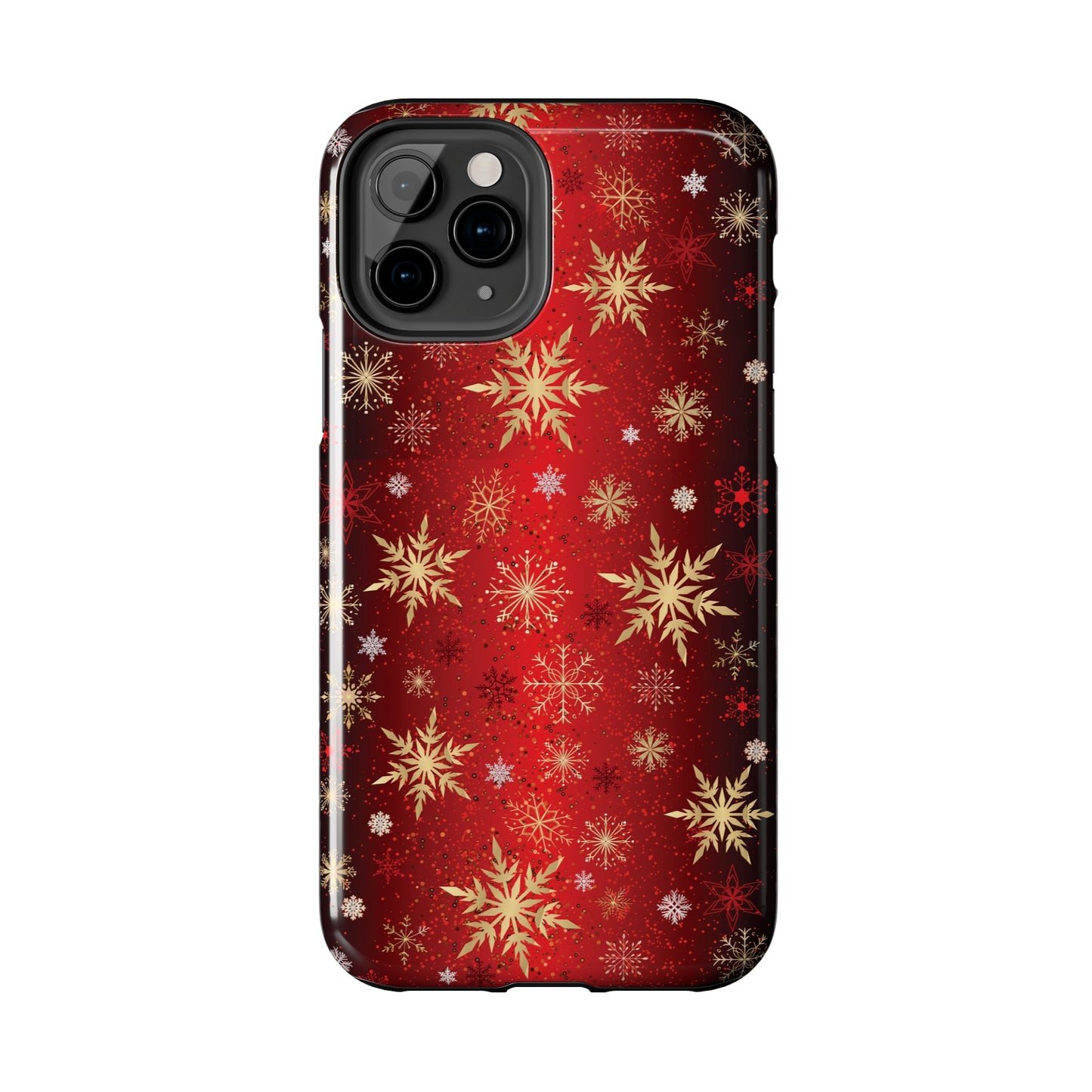 Winter Red And Gold Snowflake Phone Case