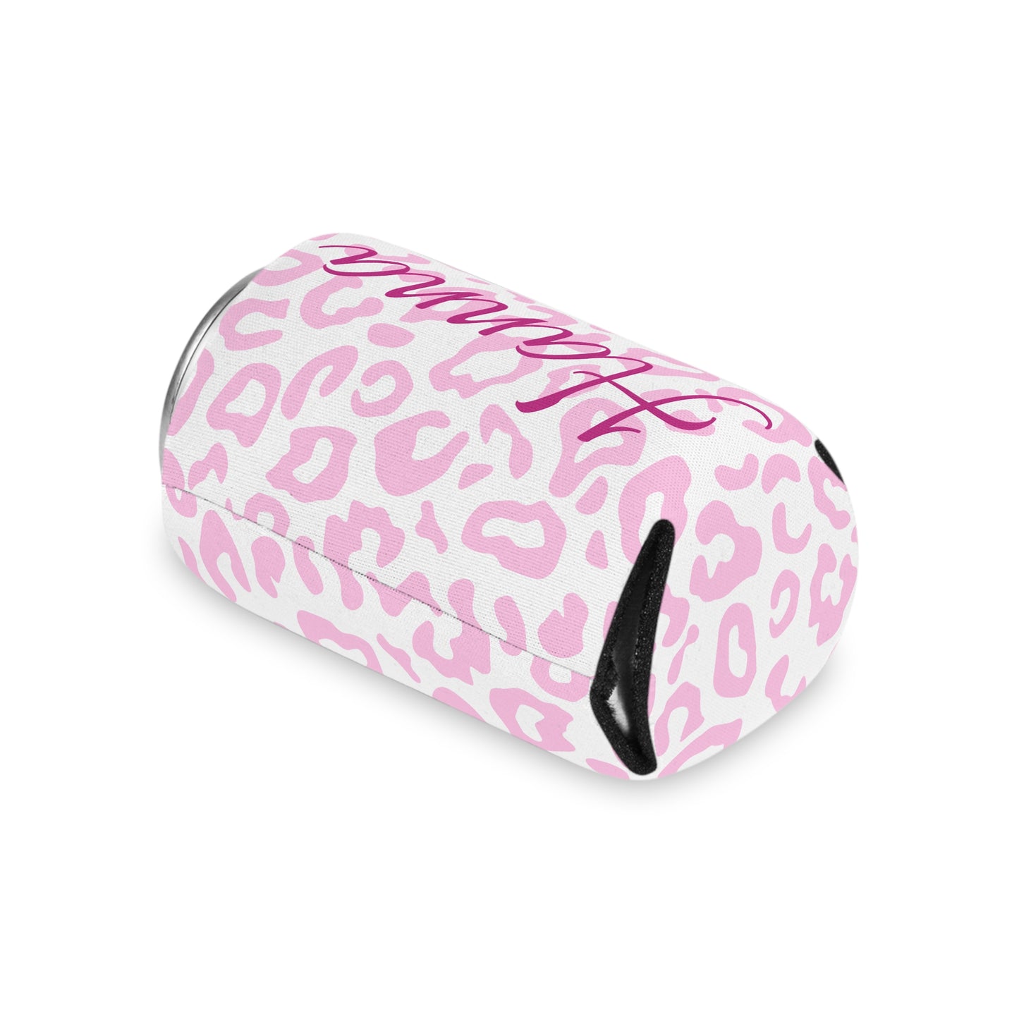 Leopard Print Can Cooler / Personalized Name Koozie