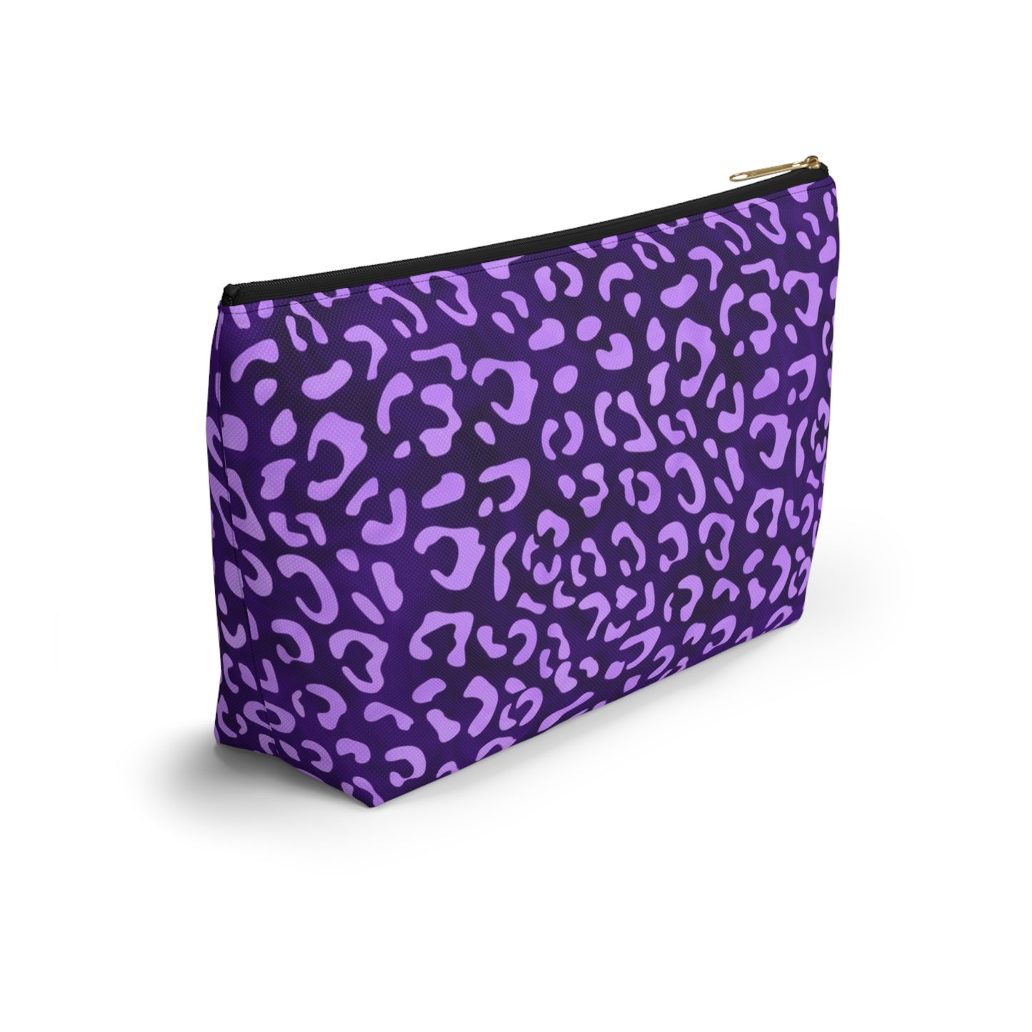 Leopard Print Makeup Bag / Personalized Purple Cosmetic Bag