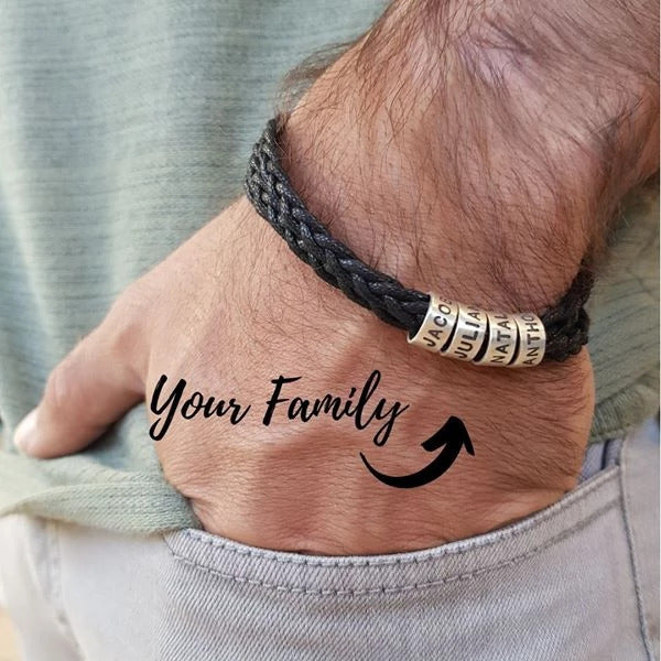 mens bracelet personalized with kids names