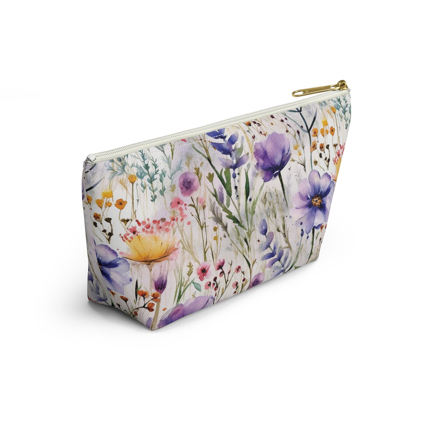 Watercolor Flower Makeup Bag