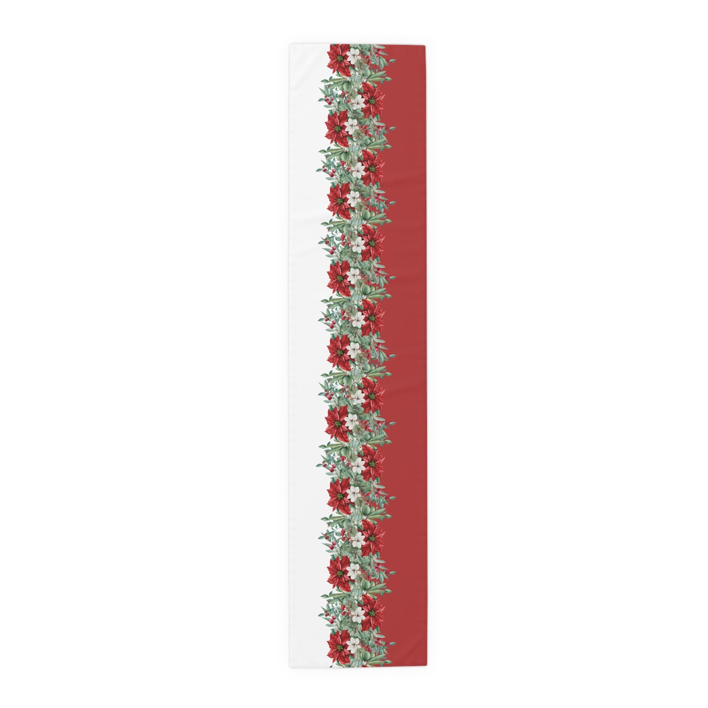 Christmas Red Poinsettia Table Runner