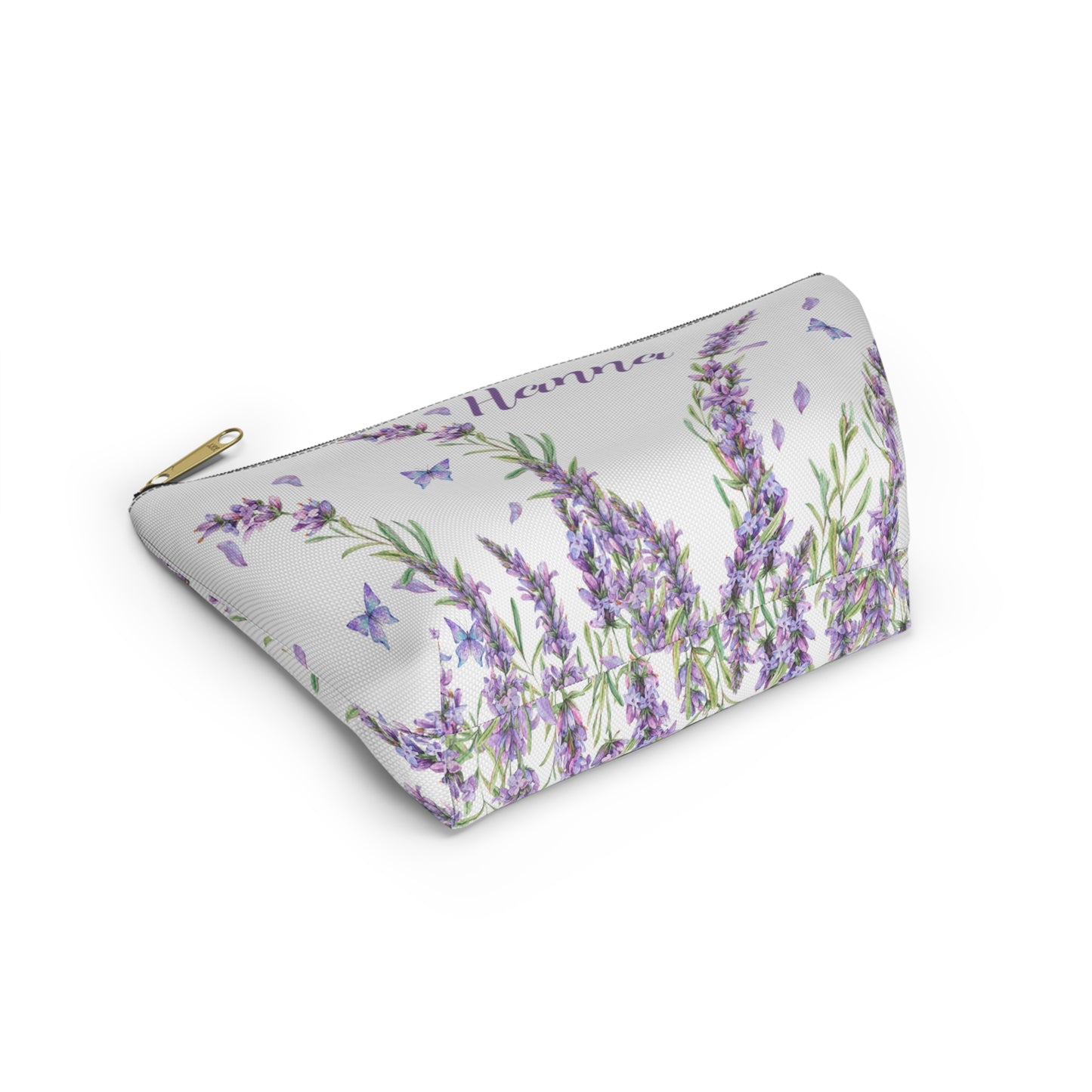 Personalized Makeup Bag / Purple Lavender Cosmetic Bag