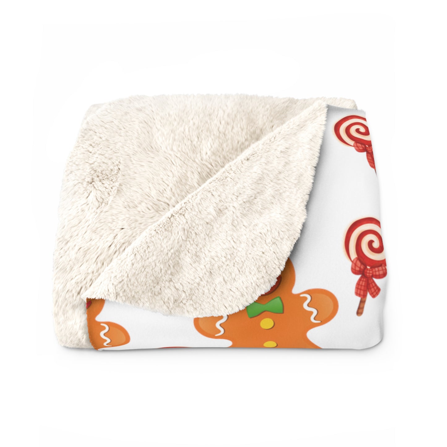 Christmas Gingerbread Man Sherpa Blanket