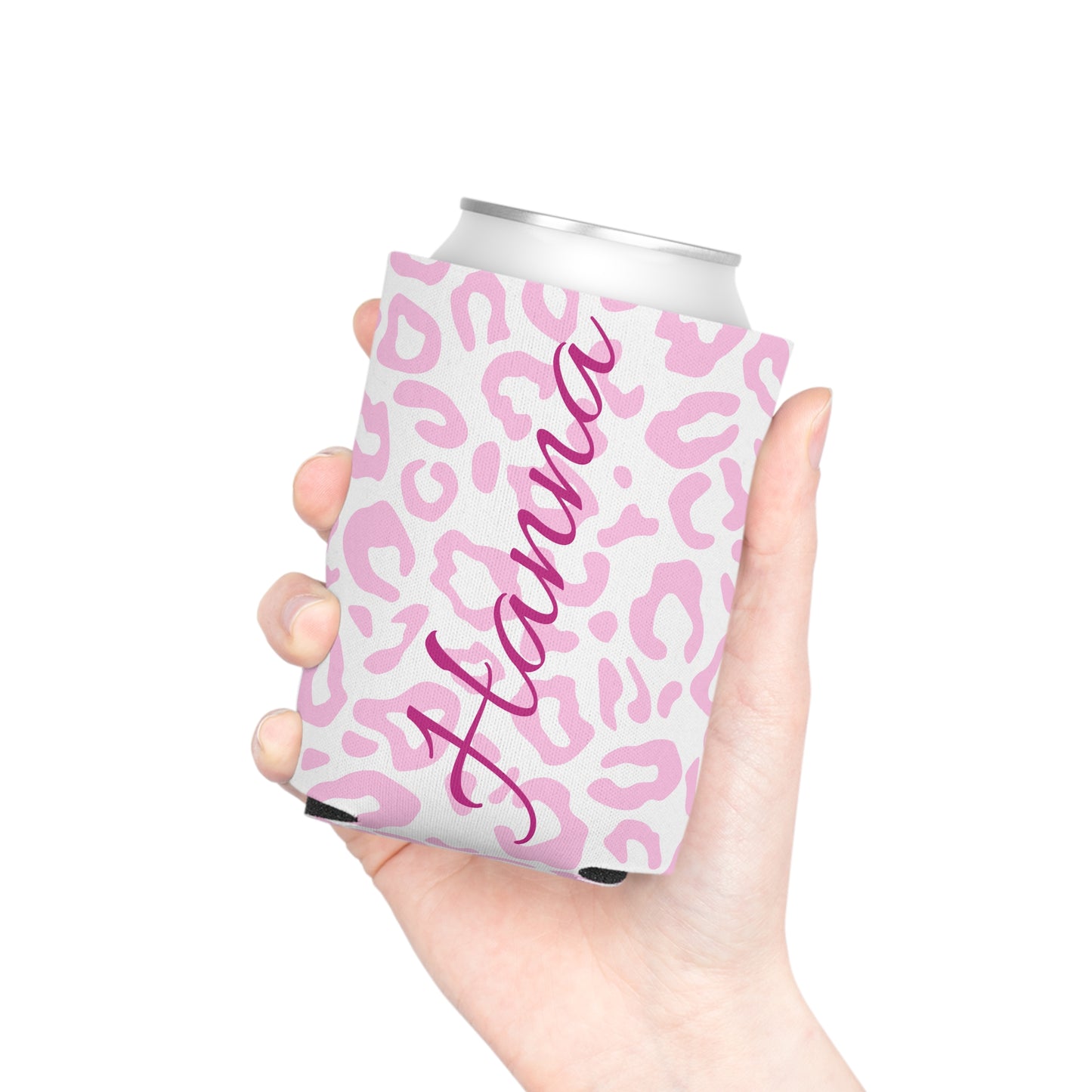Leopard Print Can Cooler / Personalized Name Koozie