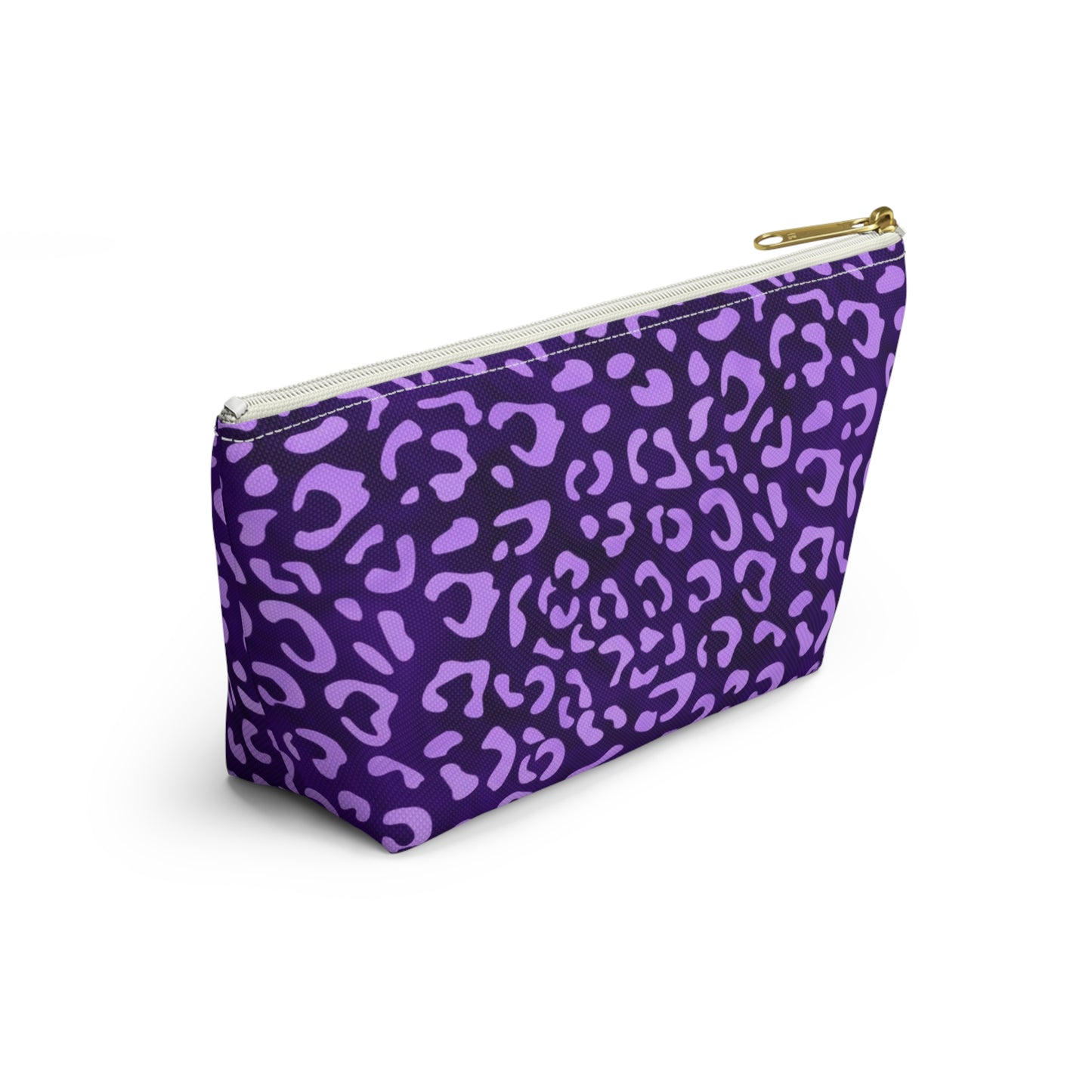 Leopard Print Makeup Bag / Personalized Purple Cosmetic Bag