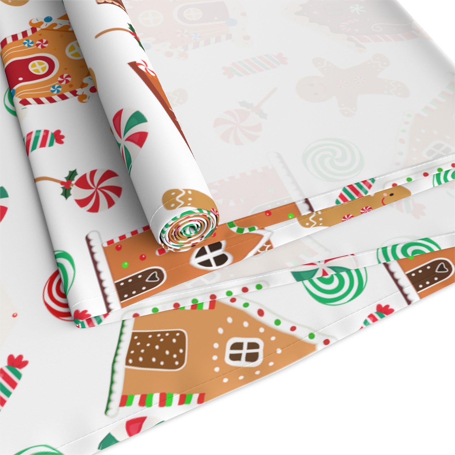 Gingerbread House Table Runner / Christmas Candy Decor