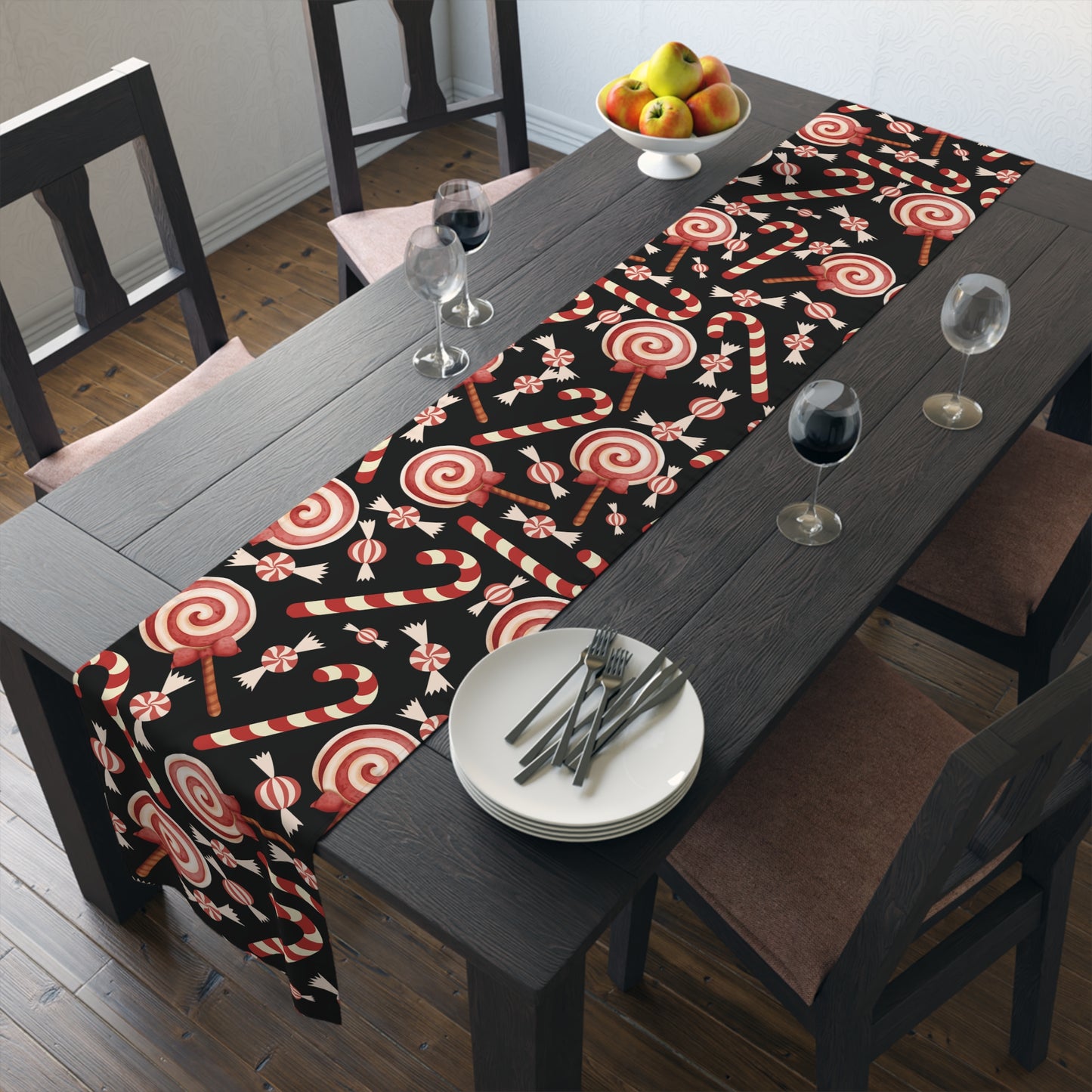 Christmas Candy Cane Table Runner