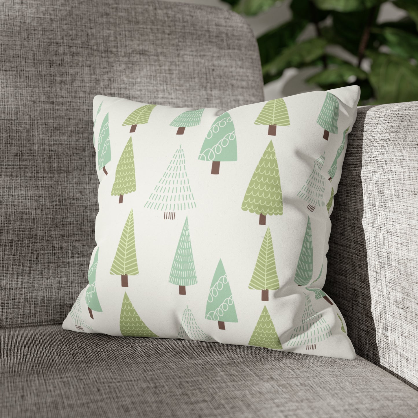 Green Christmas Tree Pillow Case