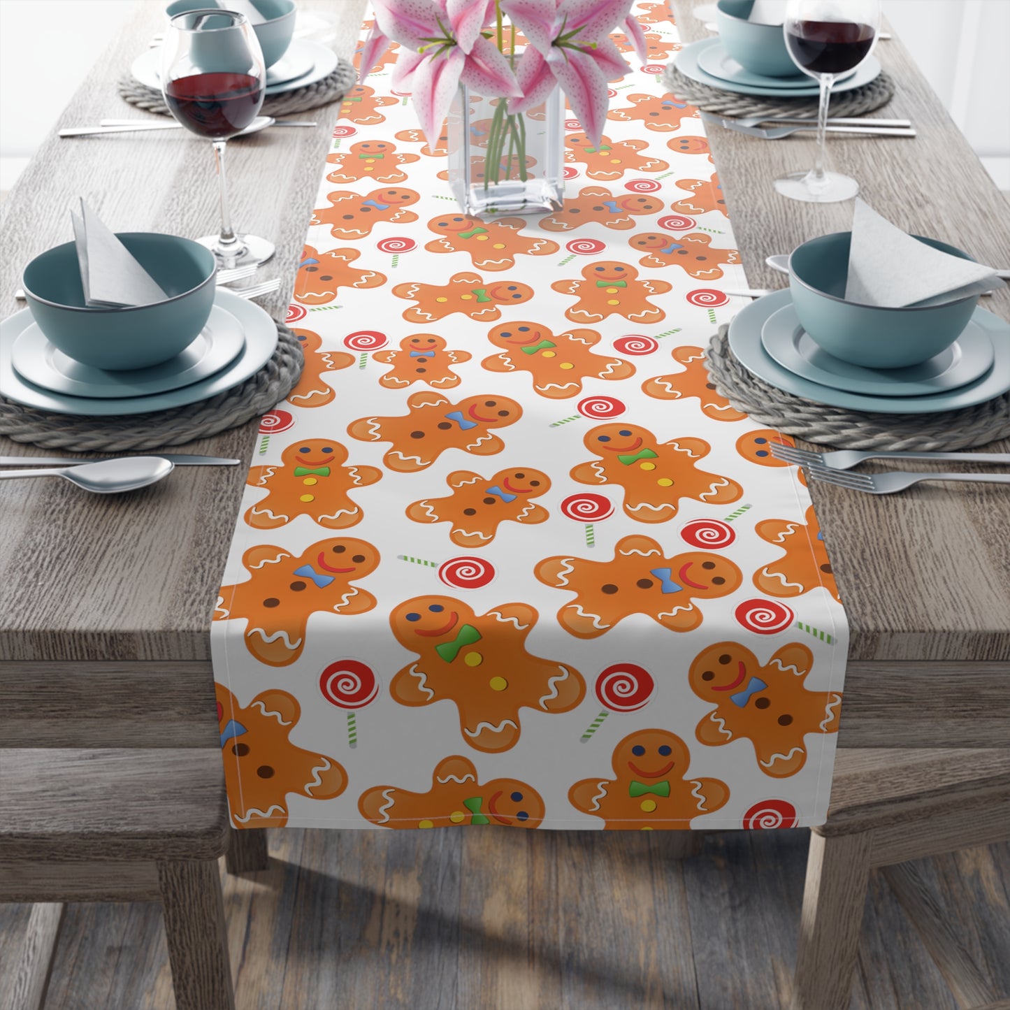 Gingerbread Man Table Runner/ Gingerbread Decor / Christmas Table runner