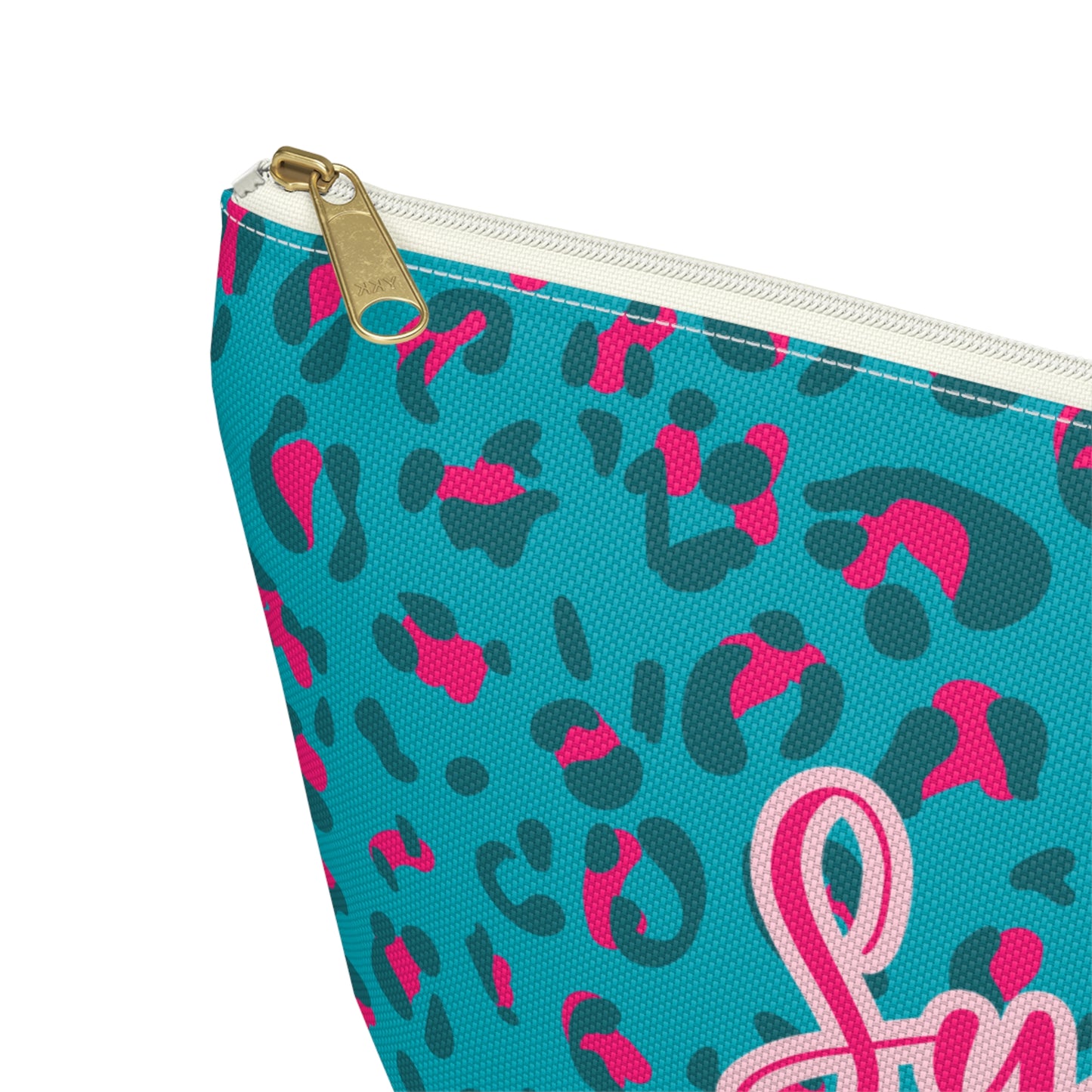 Personalized Blue Leopard Print Makeup Bag