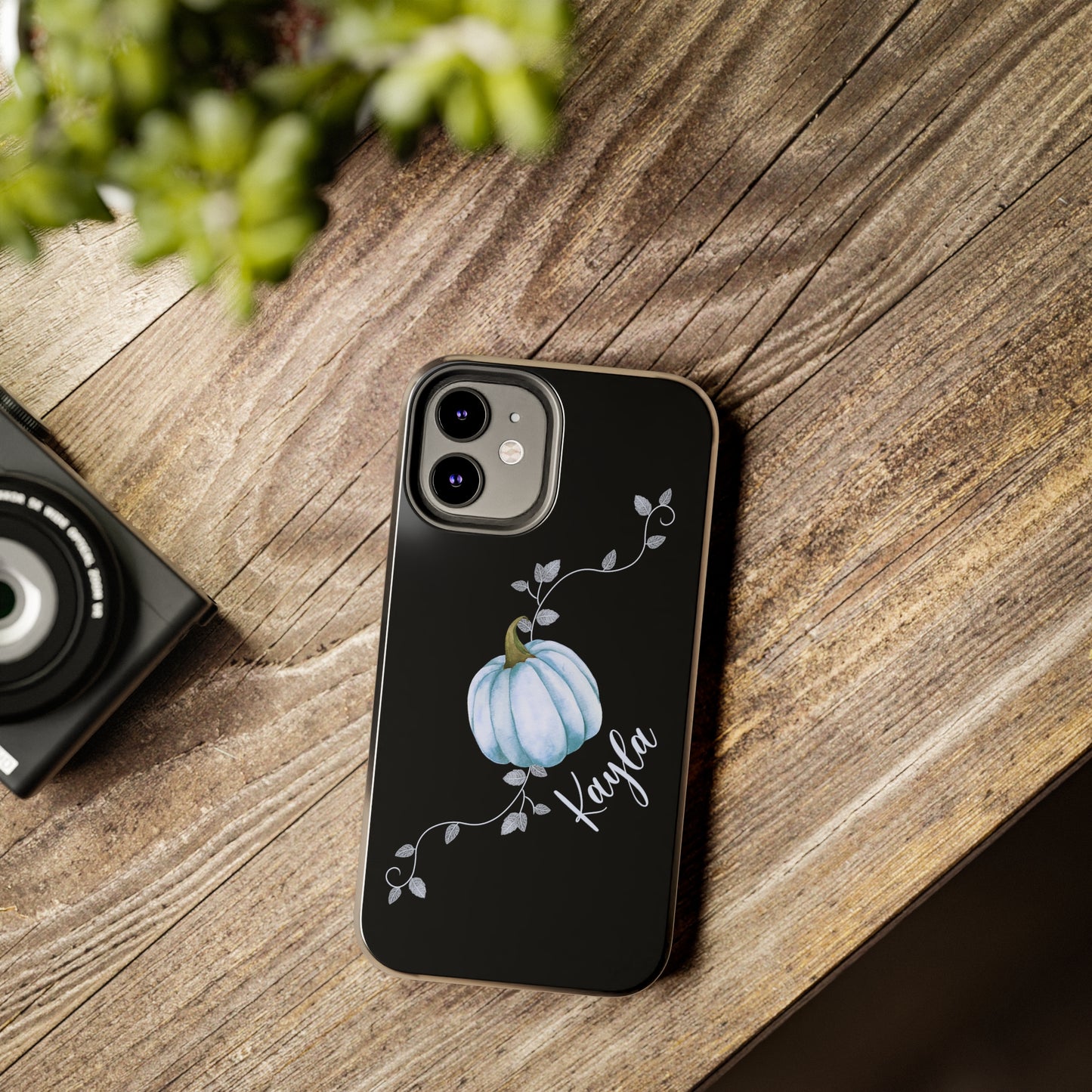 Fall Blue Pumpkin Personalized Phone Case