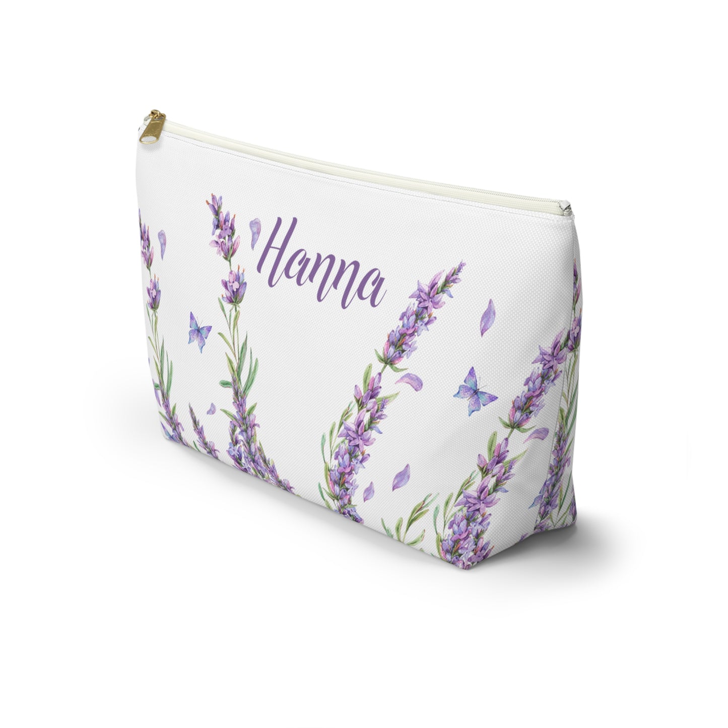 Personalized Makeup Bag / Purple Lavender Cosmetic Bag