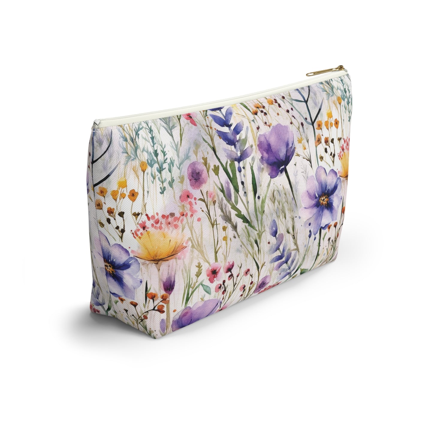 Watercolor Flower Makeup Bag