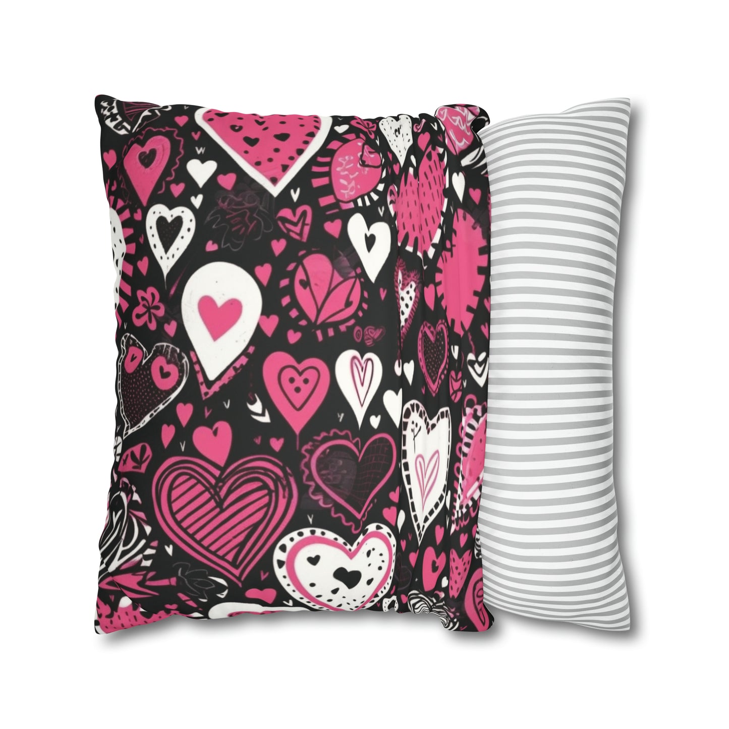 Pink Valentine's Day Heart Pillow Case