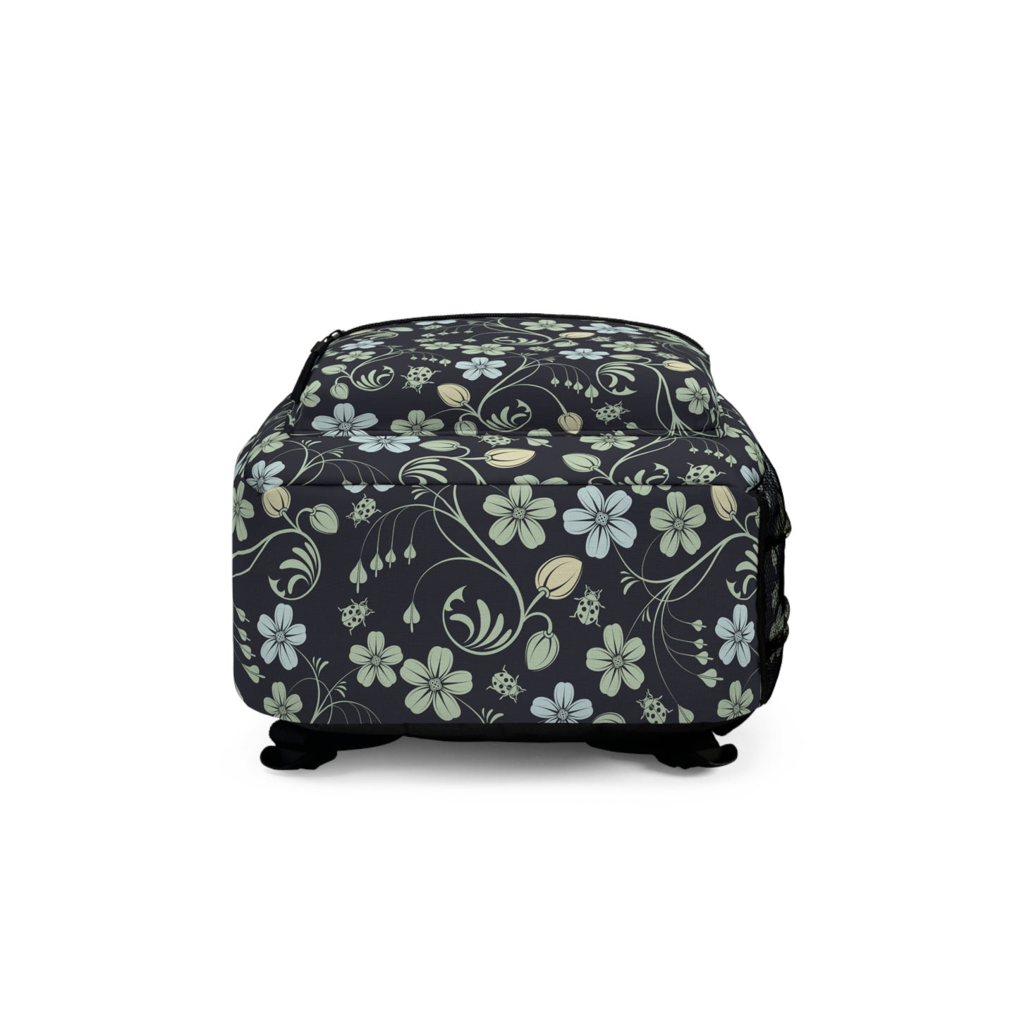 Black Floral Backpack / Girl's Bookbag
