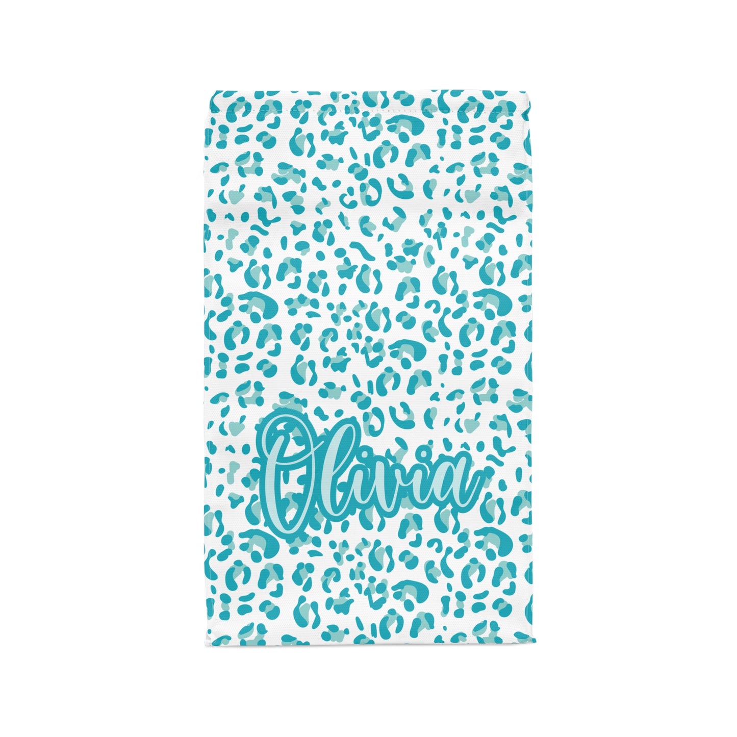 Leopard Print Lunch Bag / Blue Lunch Tote