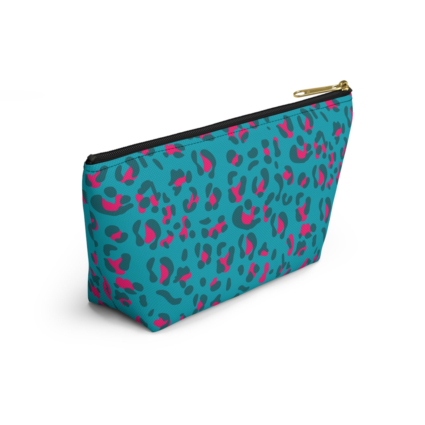 Personalized Blue Leopard Print Makeup Bag