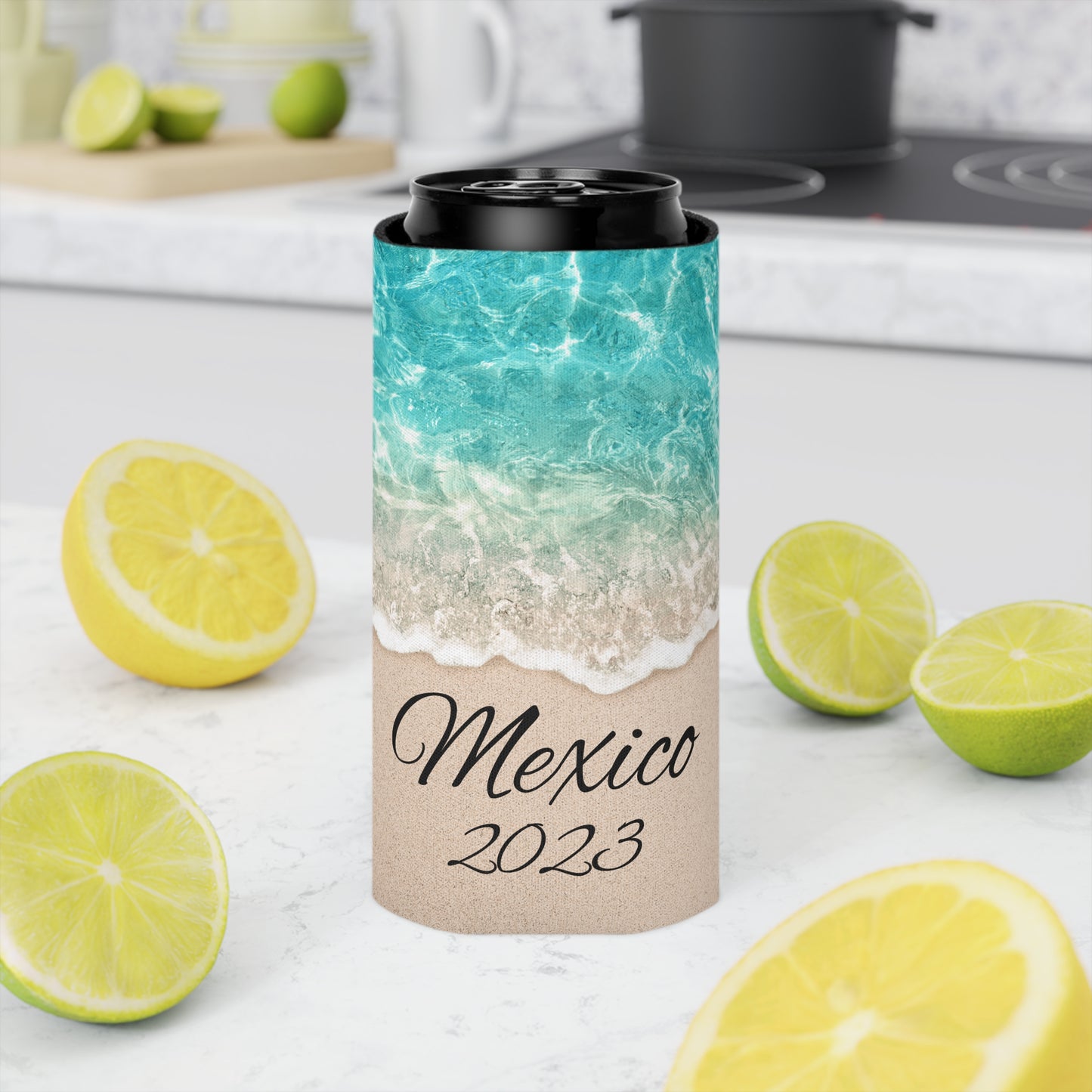 Personalized Can Cooler, Beach Vacation Koozie