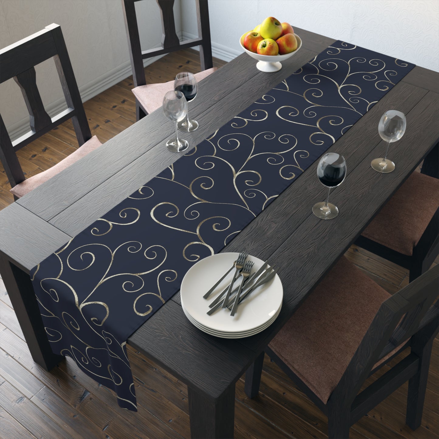 Navy Blue Table Runner / Christmas Table Runner