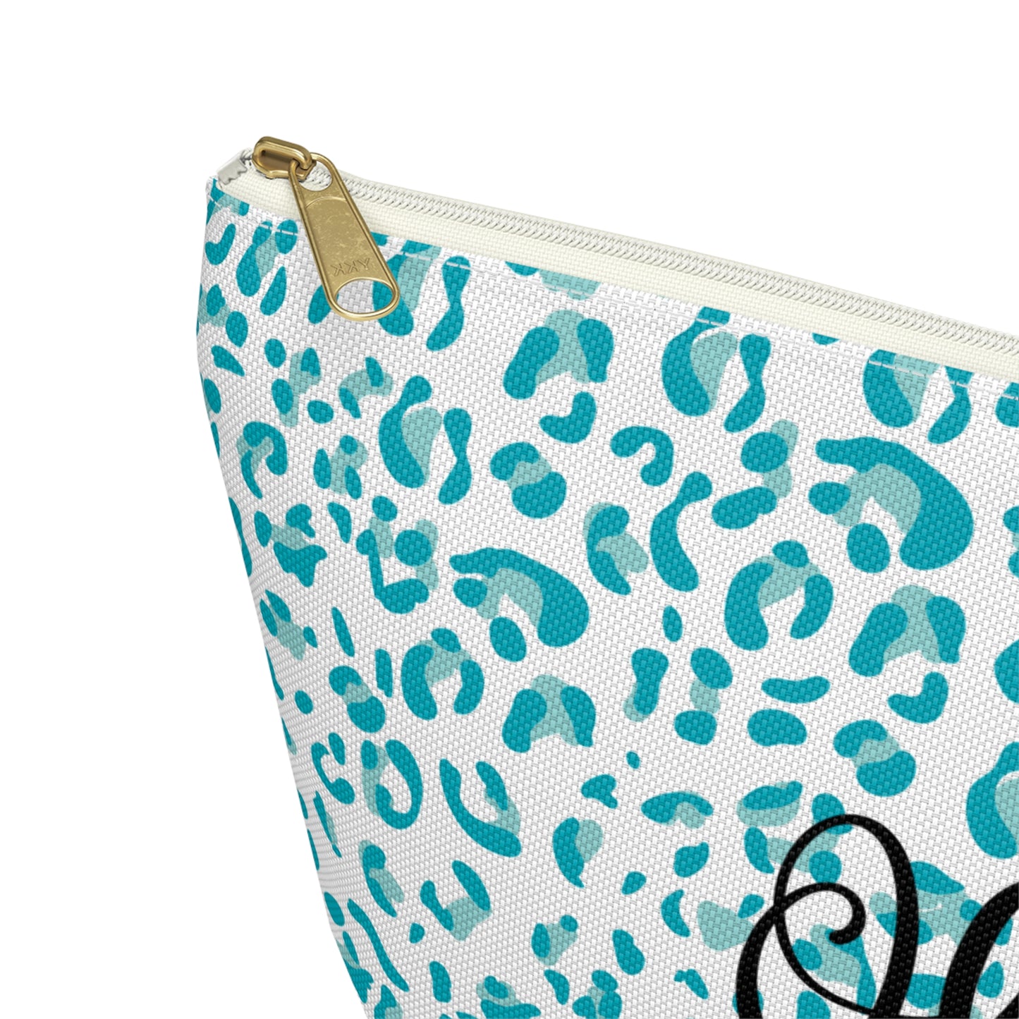 Leopard Print Pencil Case / Teal Leopard Print Makeup Bag