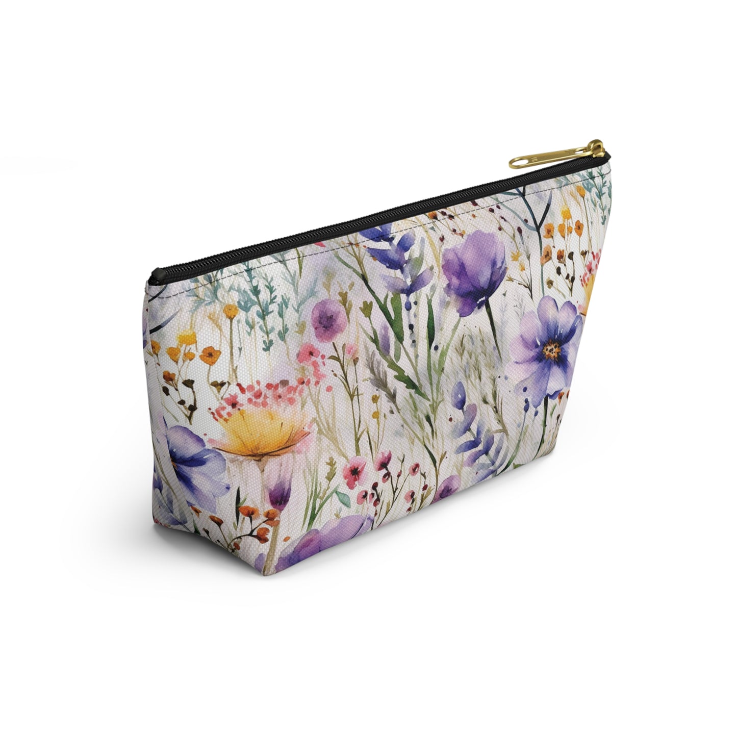 Watercolor Flower Makeup Bag