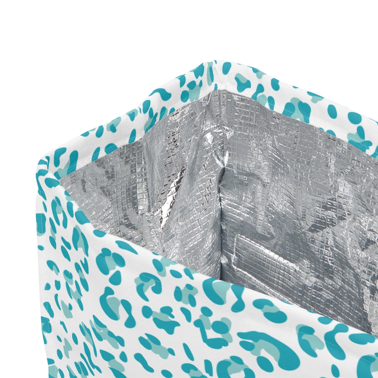 Leopard Print Lunch Bag / Blue Lunch Tote