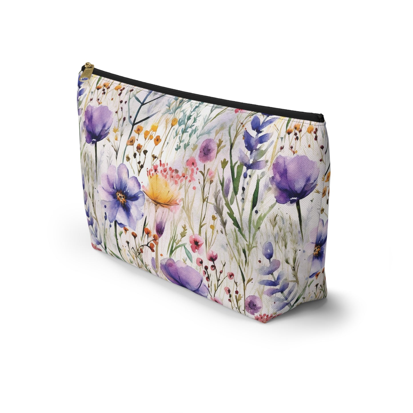 Watercolor Flower Makeup Bag