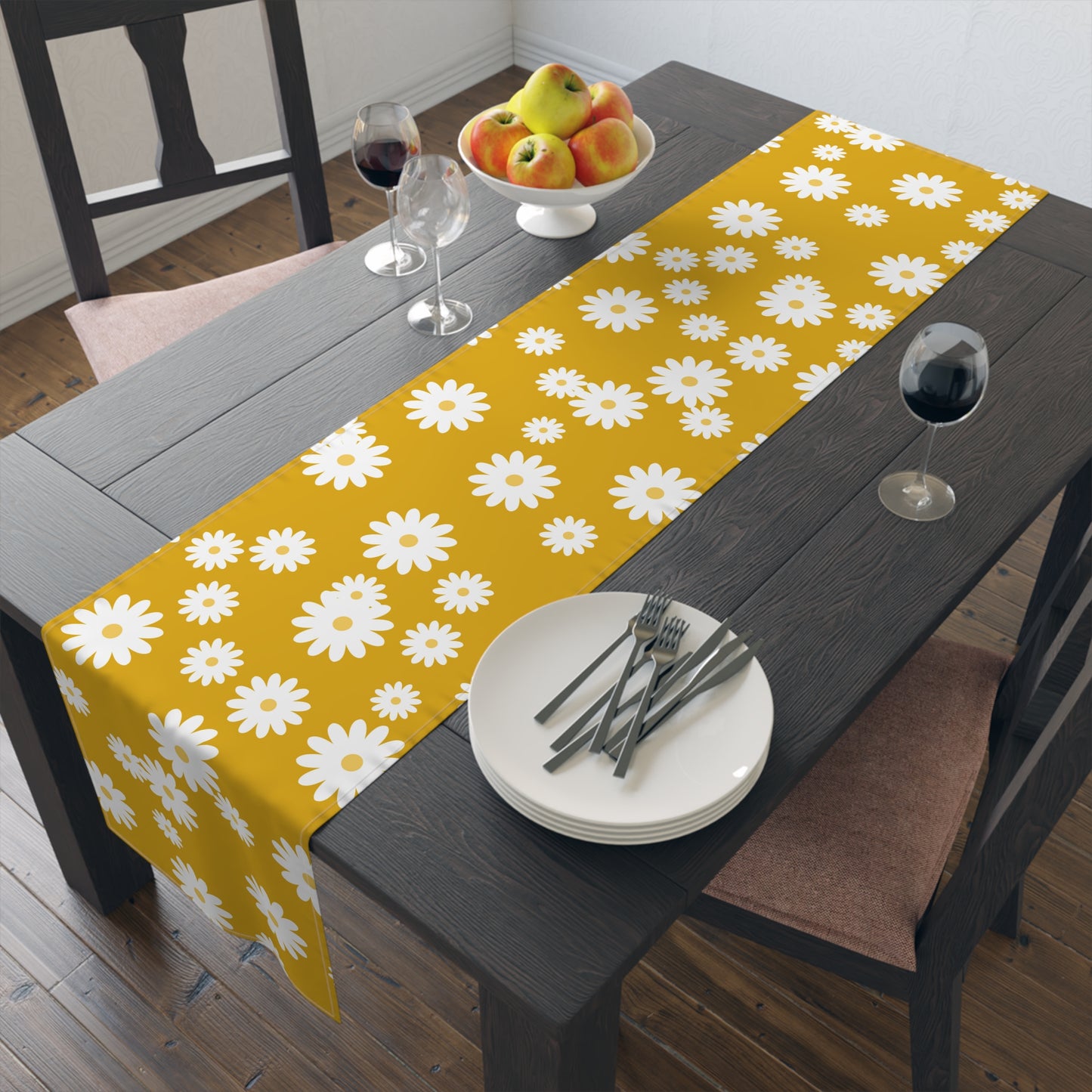 Mustard Yellow Table Runner / Daisy Table Runner