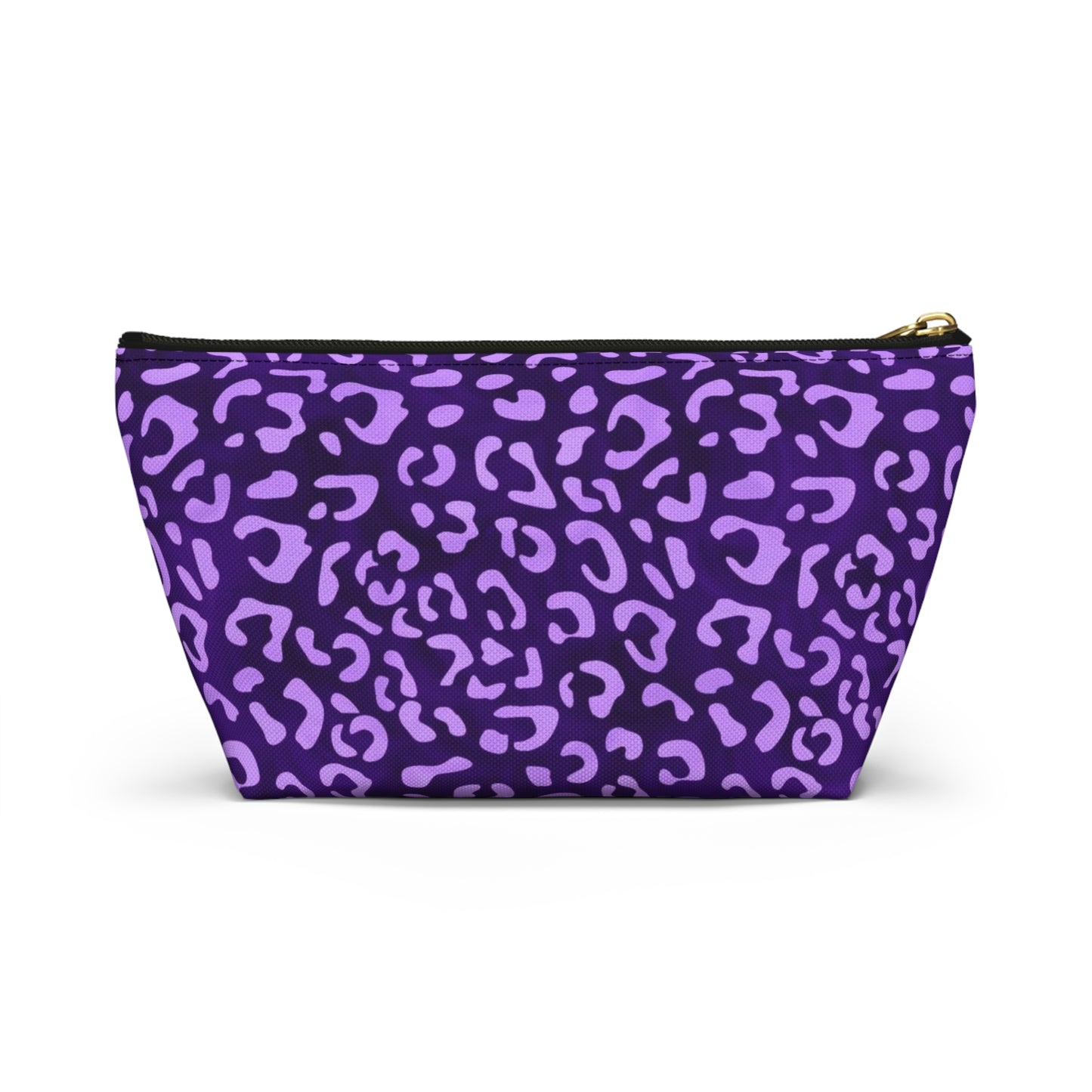 Leopard Print Makeup Bag / Personalized Purple Cosmetic Bag