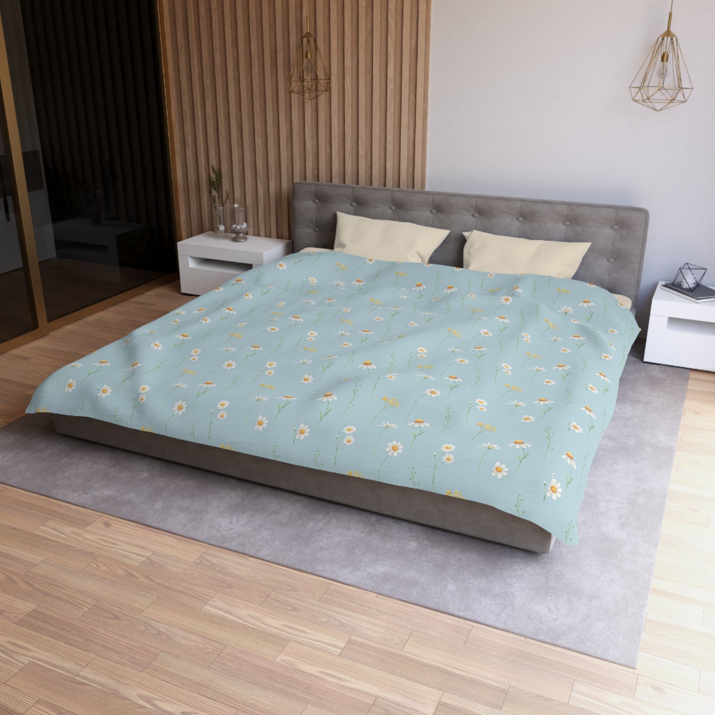 Blue Daisy Duvet Cover
