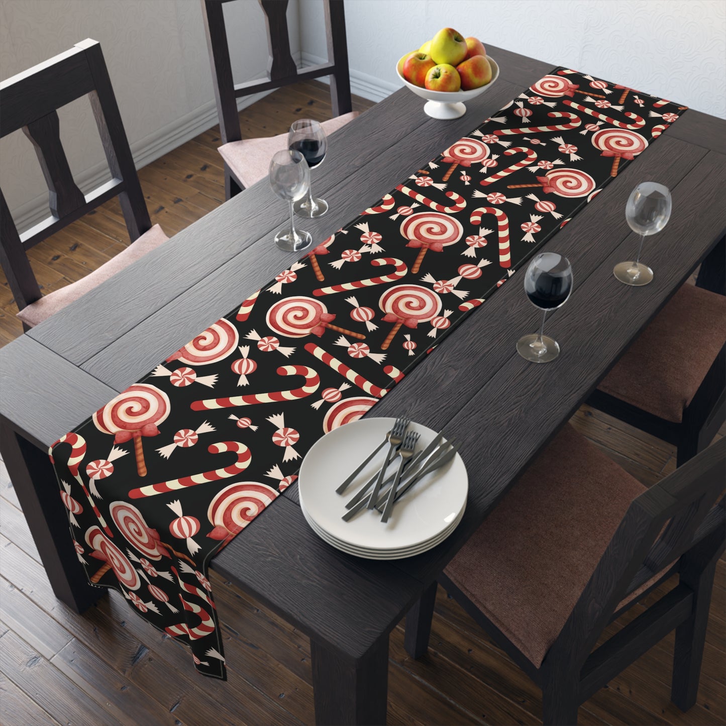 Christmas Candy Cane Table Runner