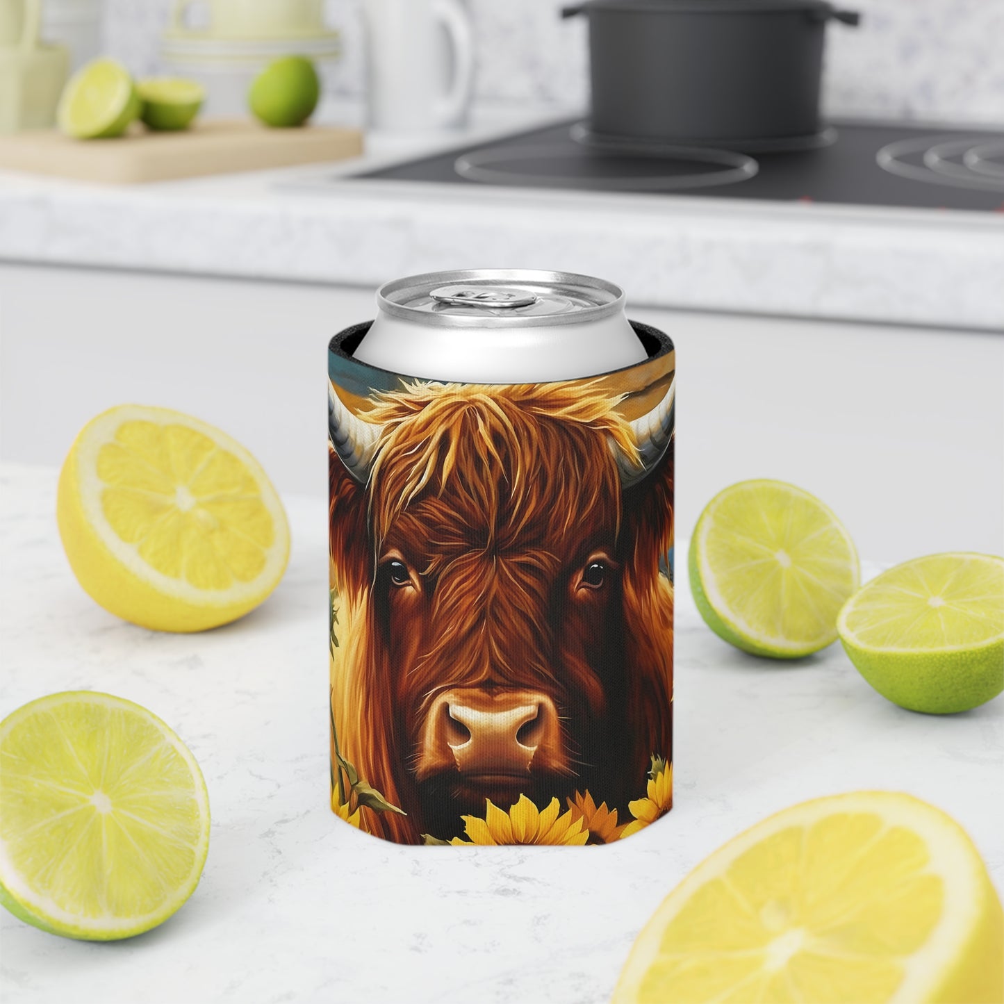 Highland Cow Can Cooler