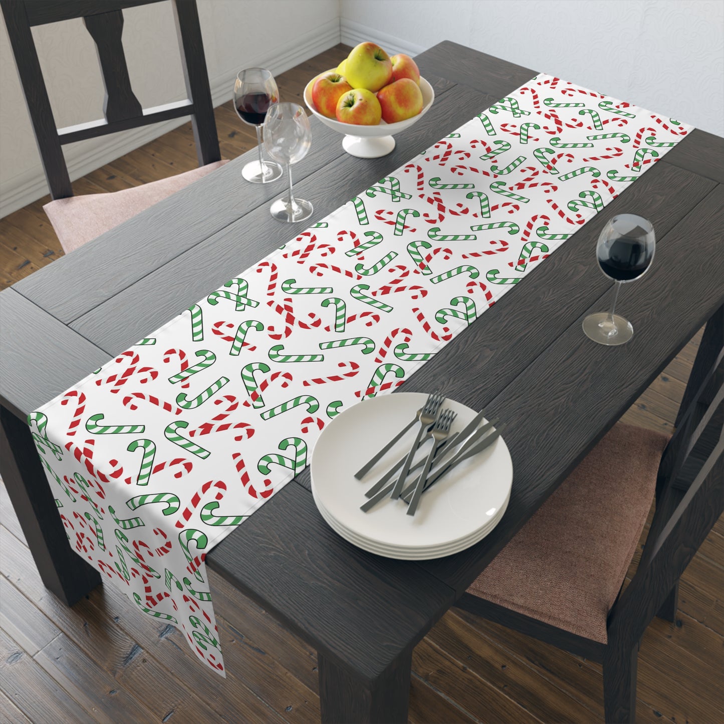 Christmas Candy Cane Table Runner