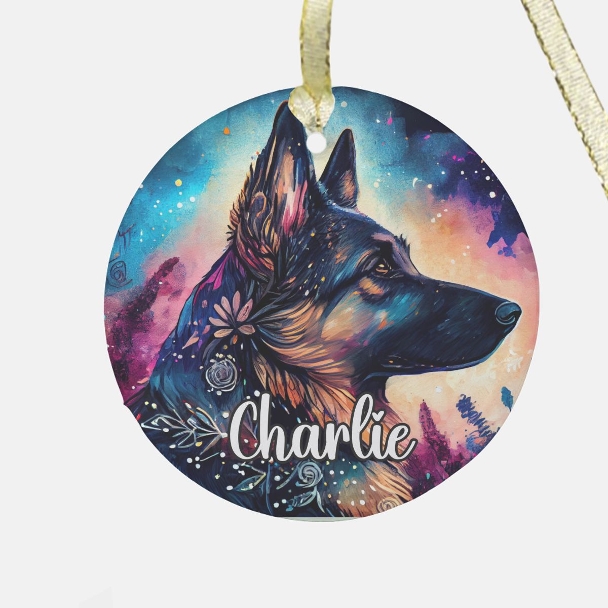 personalized pet memorial german shepherd glass ornament