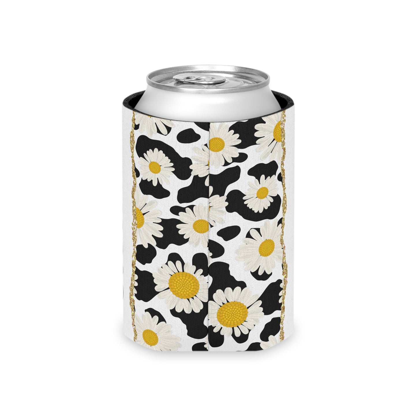 Personalized Cow Print Can Koozie / Daisy Can Cooler