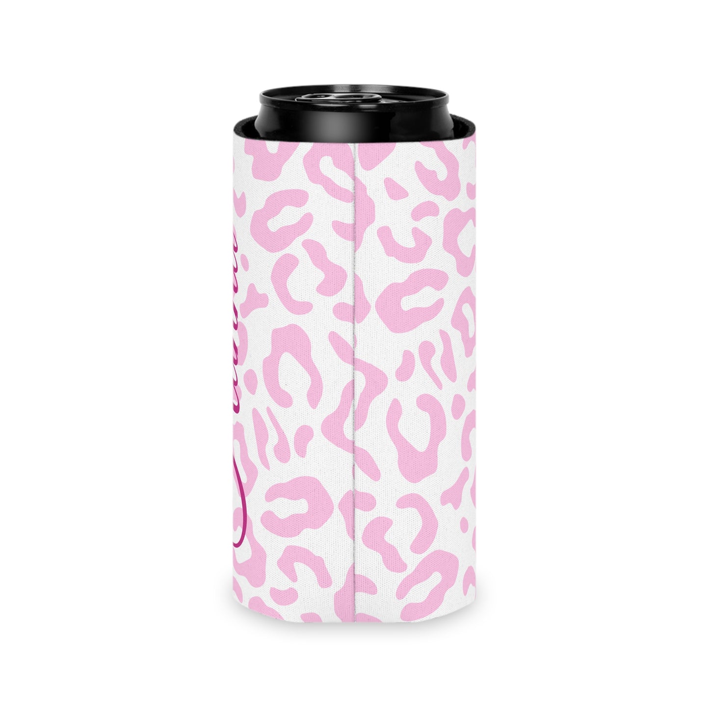 Leopard Print Can Cooler / Personalized Name Koozie