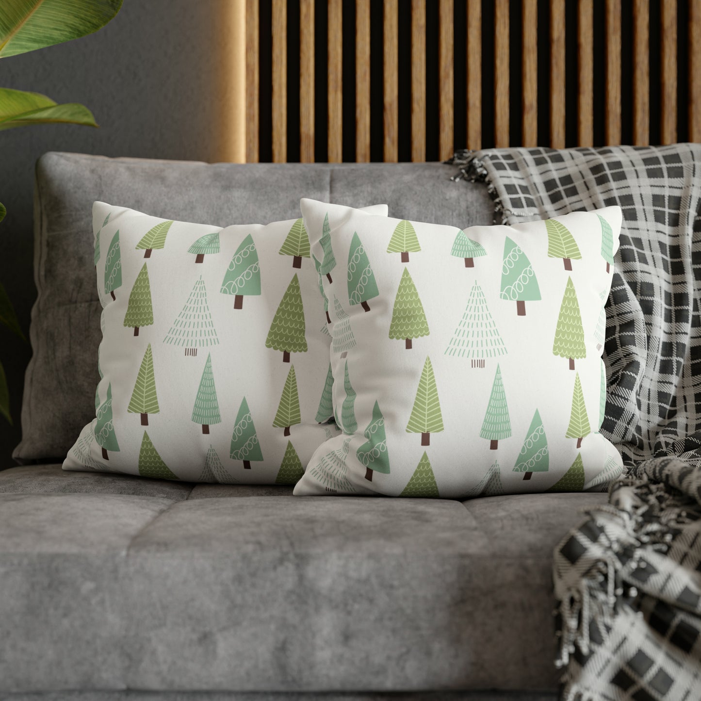 Green Christmas Tree Pillow Case