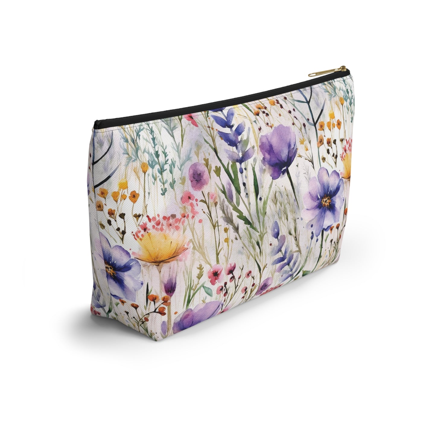 Watercolor Flower Makeup Bag