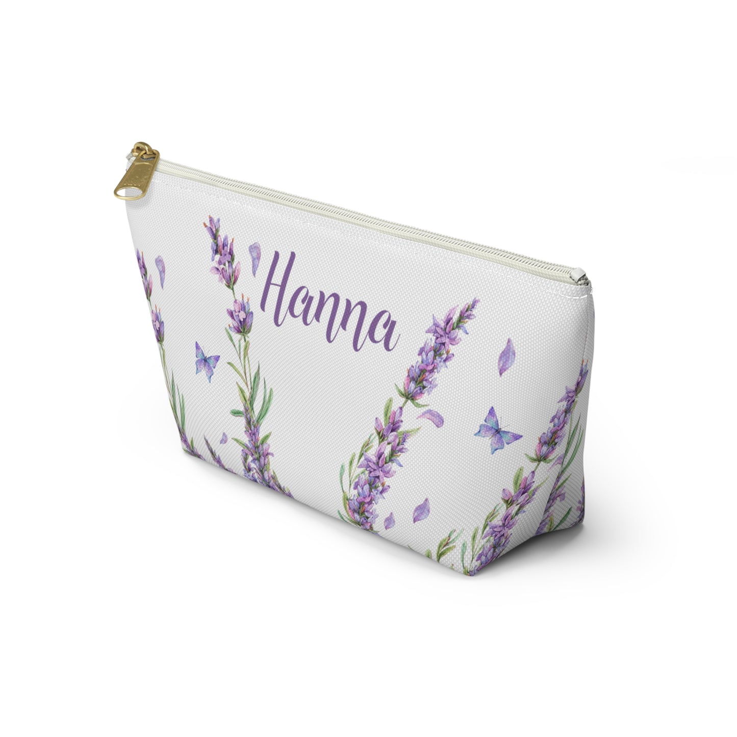 Personalized Makeup Bag / Purple Lavender Cosmetic Bag