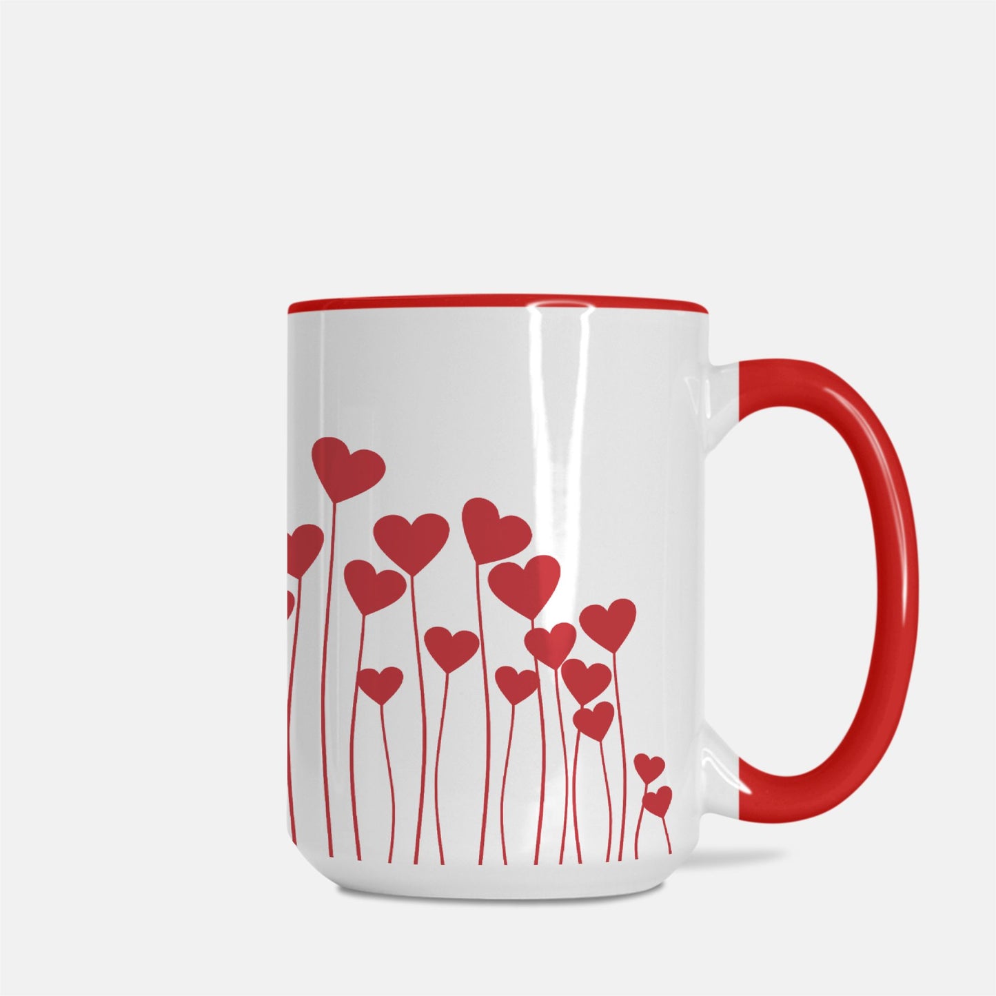 Valentine's Heart Mug / Red Heart Mug / 15 Oz