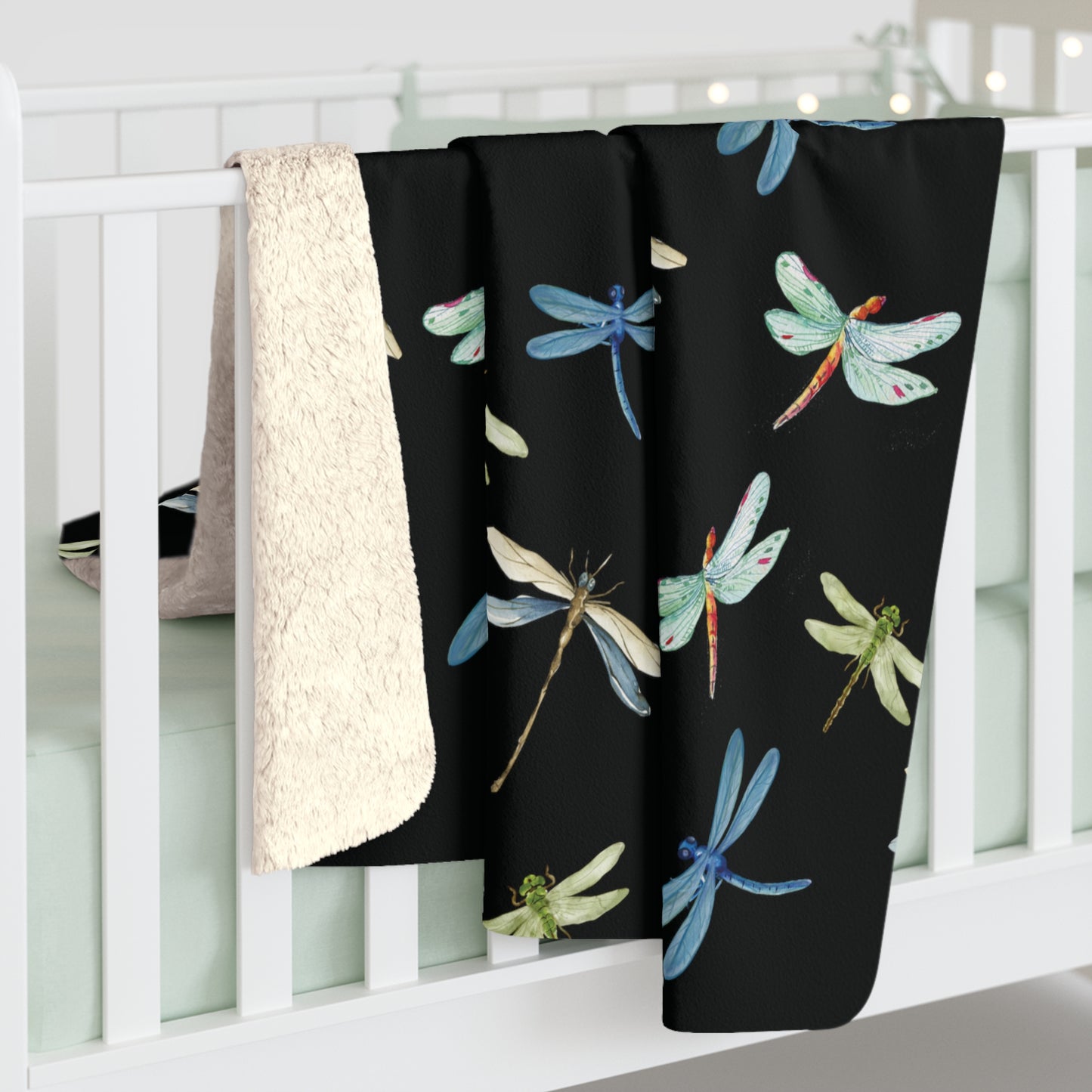 Dragonfly Sherpa Fleece Blanket