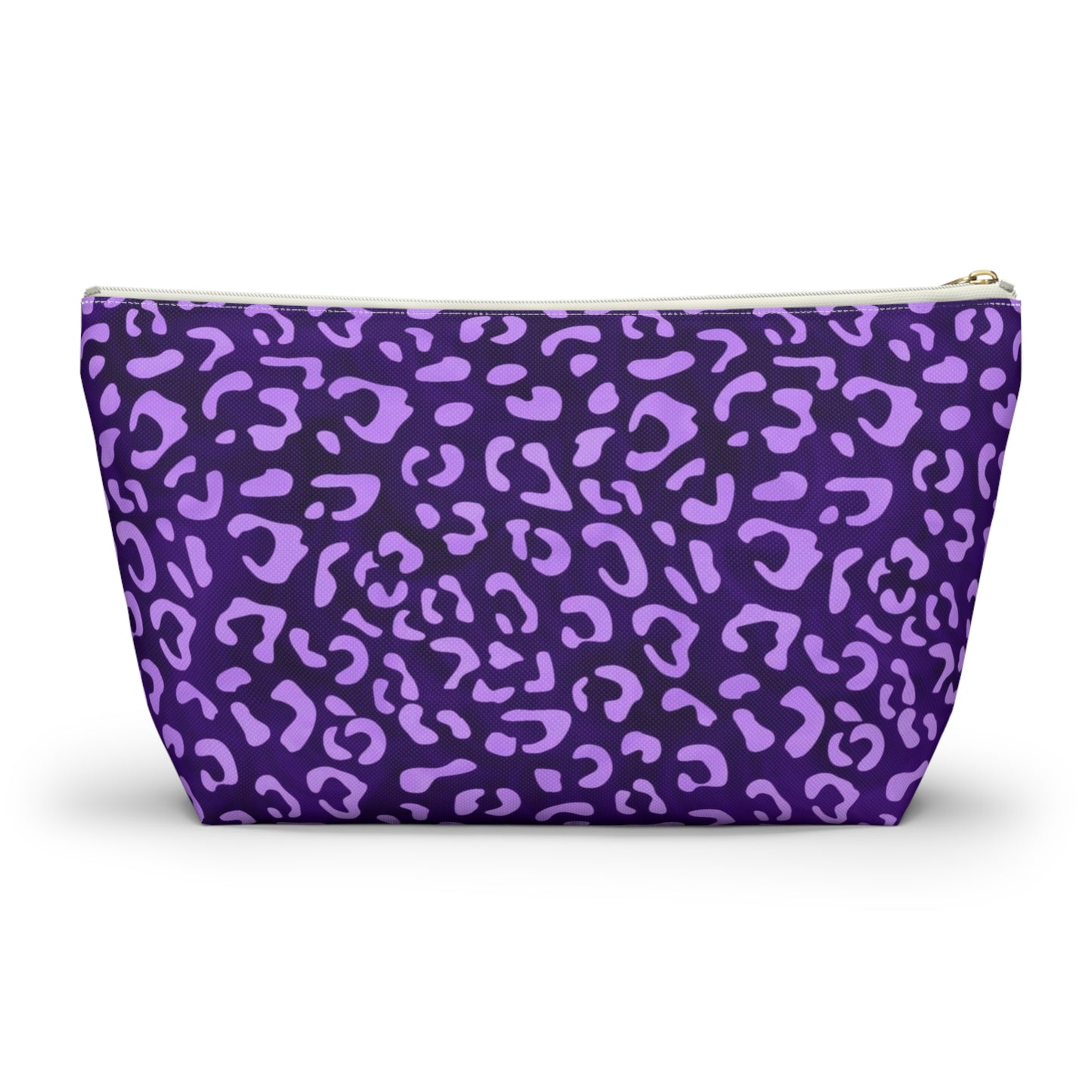 Leopard Print Makeup Bag / Personalized Purple Cosmetic Bag