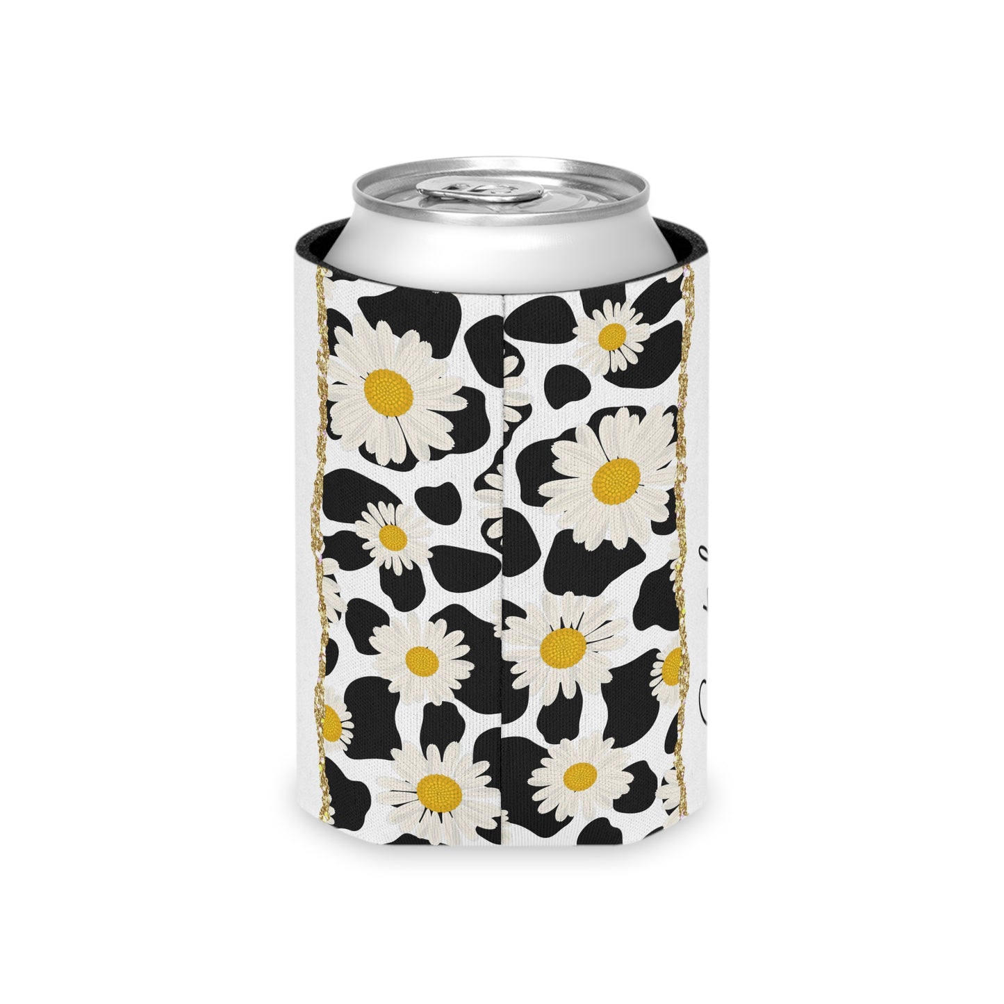 Personalized Cow Print Can Koozie / Daisy Can Cooler