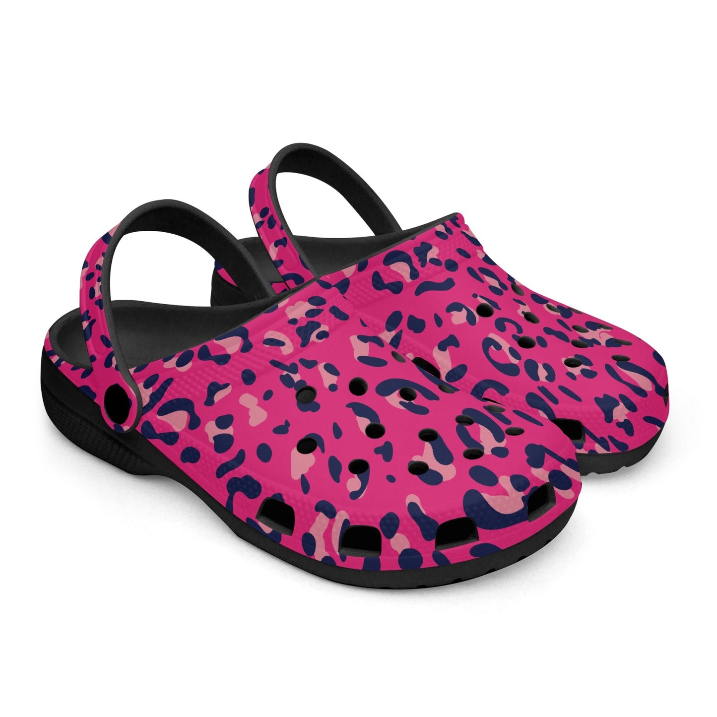 Girl's Pink Leopard Print Clogs