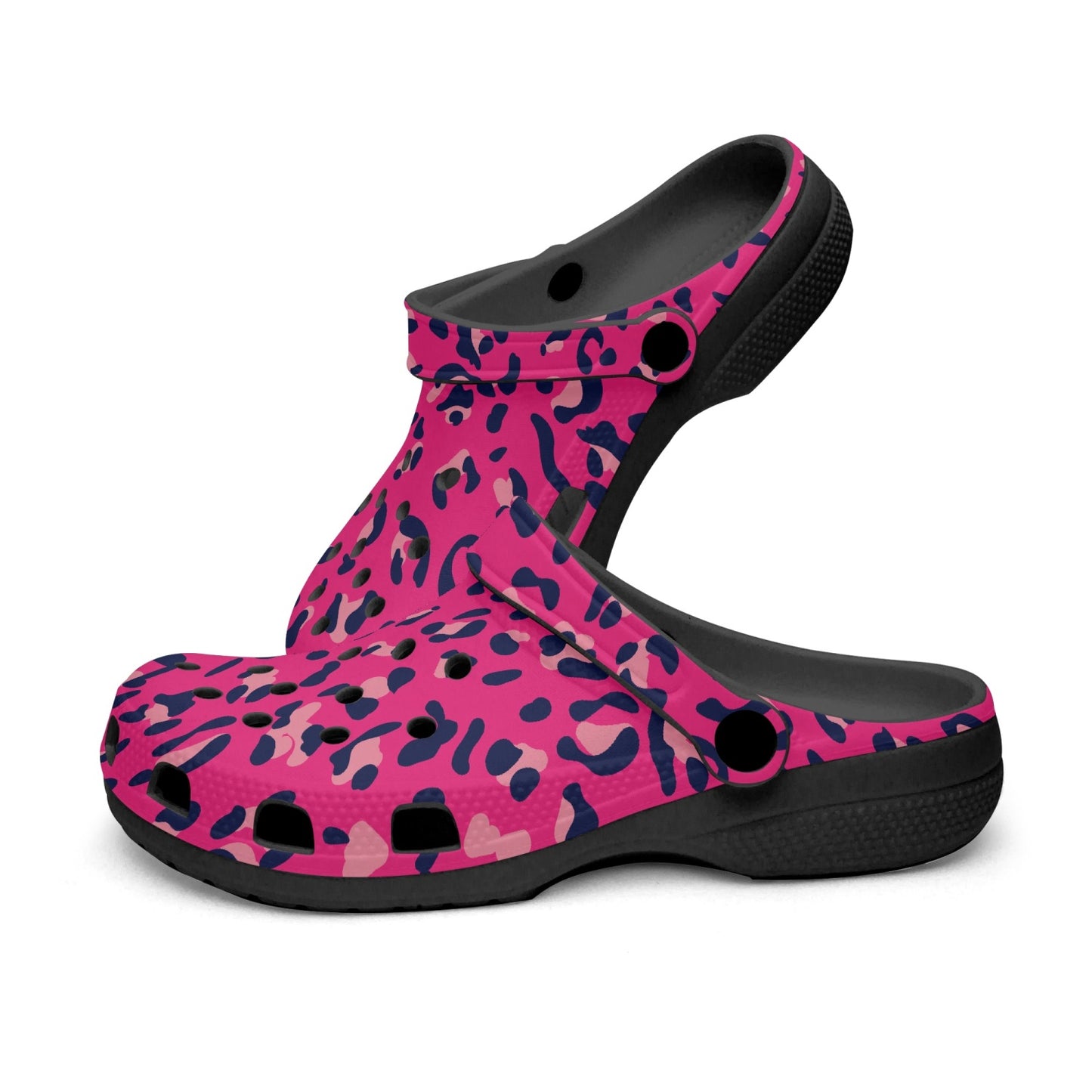 Girl's Pink Leopard Print Clogs
