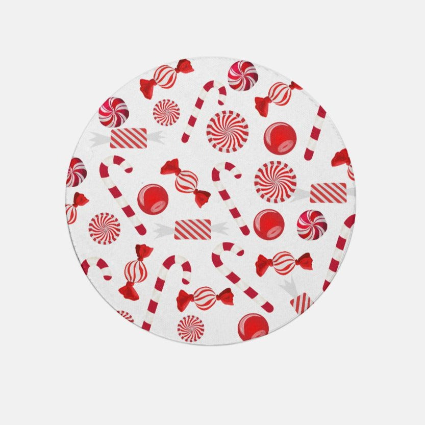 christmas red candy cane cosaters, set of 4