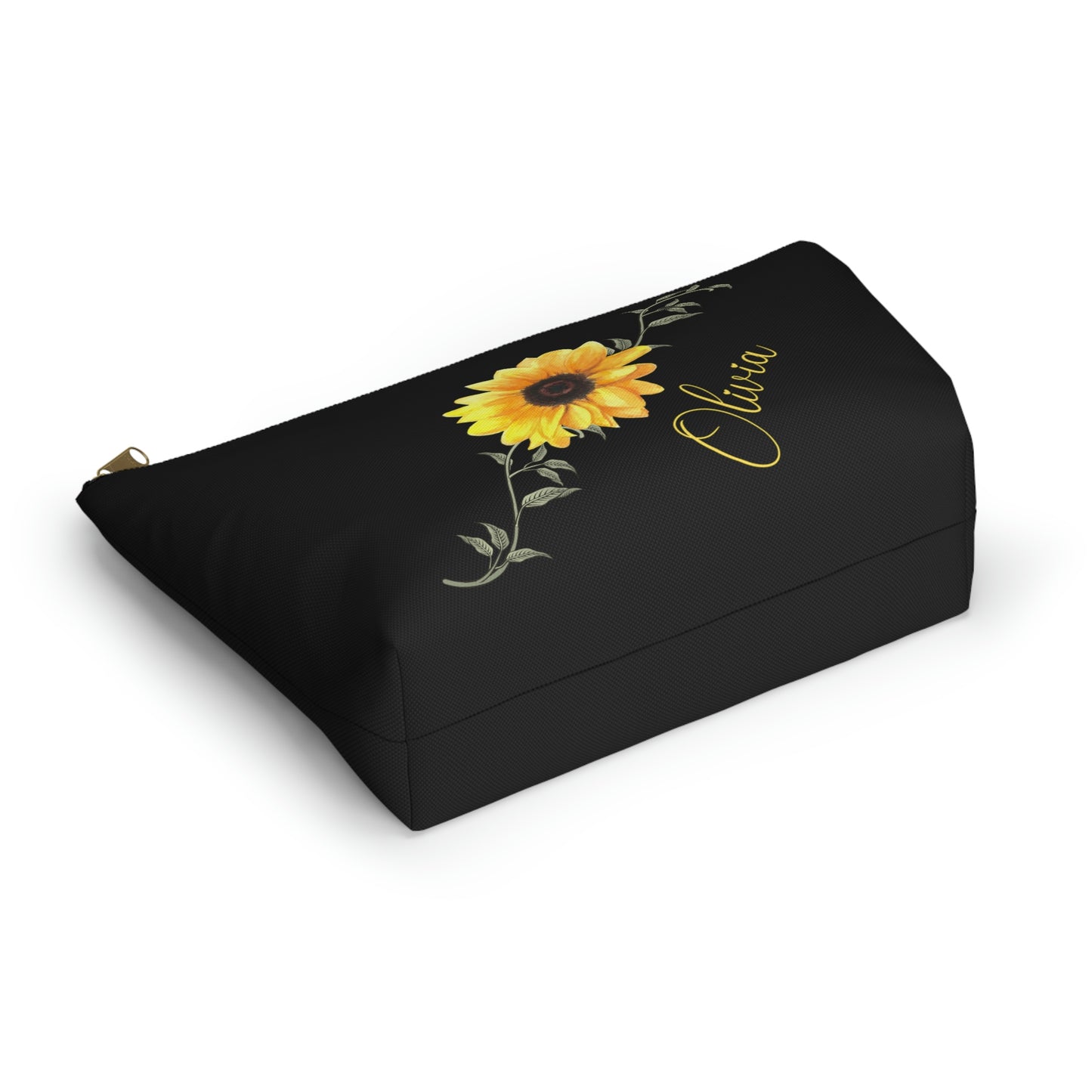 Sunflower Makeup Bag / Floral Cosmetic Bag