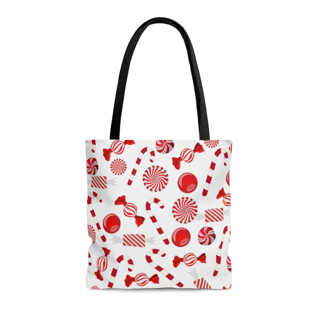 Christmas Tote Bag / Candy Cane Tote Bag / Christmas Candy Bag