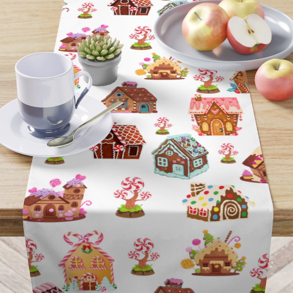 Christmas Table Runner / Gingerbread House Table Runner / Birthday Party Decor